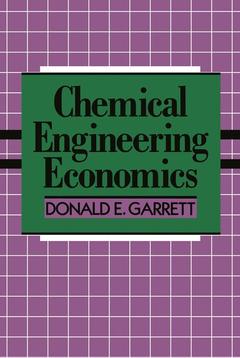 Couverture de l’ouvrage Chemical Engineering Economics