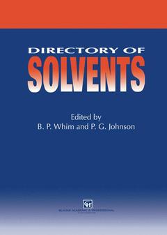Couverture de l’ouvrage Directory of Solvents