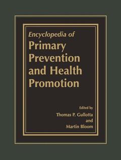 Couverture de l’ouvrage Encyclopedia of Primary Prevention and Health Promotion