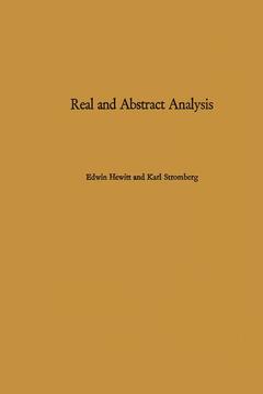 Couverture de l’ouvrage Real and Abstract Analysis