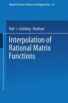 Couverture de l’ouvrage Interpolation of Rational Matrix Functions