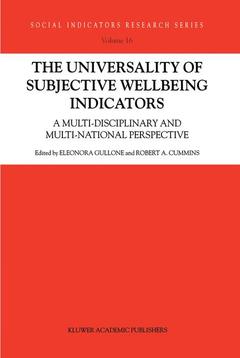 Couverture de l’ouvrage The Universality of Subjective Wellbeing Indicators