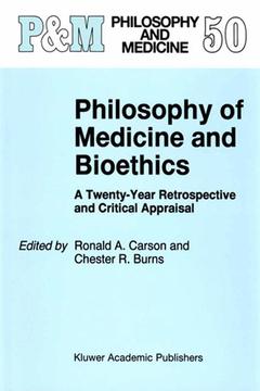 Couverture de l’ouvrage Philosophy of Medicine and Bioethics