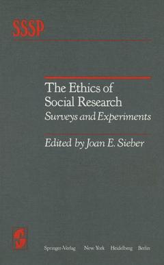 Cover of the book The Ethics of Social Research