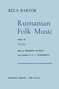 Couverture de l’ouvrage Rumanian Folk Music