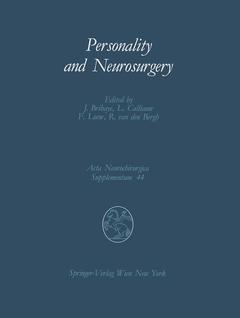 Couverture de l’ouvrage Personality and Neurosurgery