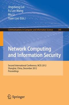 Couverture de l’ouvrage Network Computing and Information Security