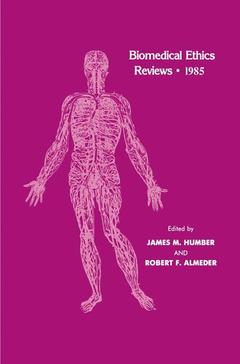 Couverture de l’ouvrage Biomedical Ethics Reviews · 1985