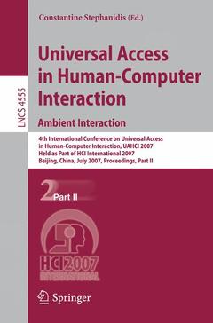 Couverture de l’ouvrage Universal Access in Human-Computer Interaction. Ambient Interaction