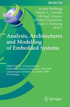Couverture de l’ouvrage Analysis, Architectures and Modelling of Embedded Systems