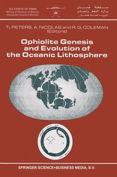 Couverture de l’ouvrage Ophiolite Genesis and Evolution of the Oceanic Lithosphere
