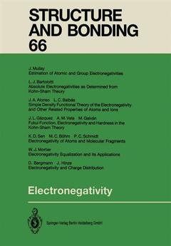 Couverture de l’ouvrage Electronegativity