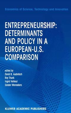 Cover of the book Entrepreneurship: Determinants and Policy in a European-US Comparison
