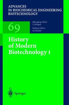 Couverture de l’ouvrage History of Modern Biotechnology I