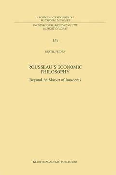 Couverture de l’ouvrage Rousseau's Economic Philosophy