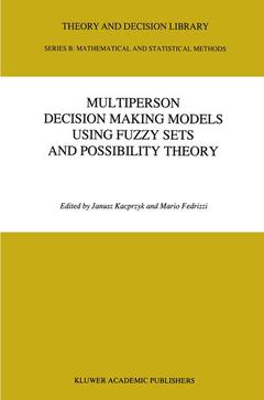 Cover of the book Multiperson Decision Making Models Using Fuzzy Sets and Possibility Theory