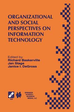 Couverture de l’ouvrage Organizational and Social Perspectives on Information Technology
