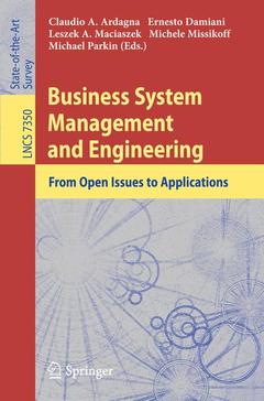 Cover of the book Business System Management and Engineering