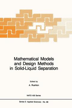 Couverture de l’ouvrage Mathematical Models and Design Methods in Solid-Liquid Separation
