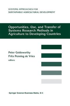 Couverture de l’ouvrage Opportunities, Use, And Transfer Of Systems Research Methods In Agriculture To Developing Countries