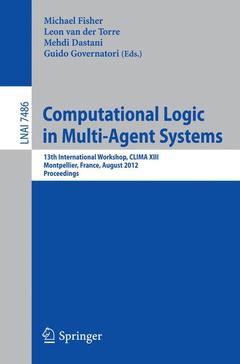 Couverture de l’ouvrage Computational Logic in Multi-Agent Systems