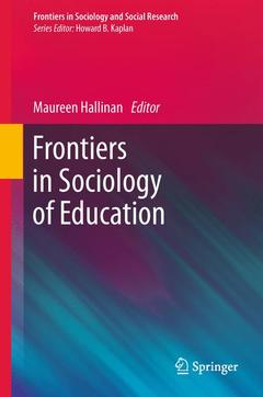 Couverture de l’ouvrage Frontiers in Sociology of Education