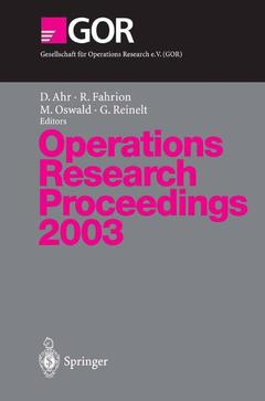 Couverture de l’ouvrage Operations Research Proceedings 2003