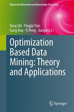 Couverture de l’ouvrage Optimization Based Data Mining: Theory and Applications
