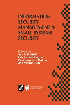 Couverture de l’ouvrage Information Security Management & Small Systems Security