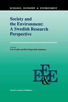 Couverture de l’ouvrage Society And The Environment: A Swedish Research Perspective