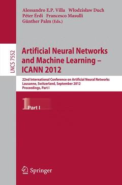 Couverture de l’ouvrage Artificial Neural Networks and Machine Learning -- ICANN 2012