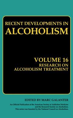 Couverture de l’ouvrage Research on Alcoholism Treatment