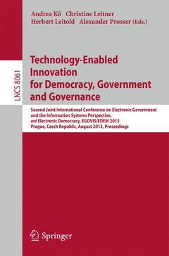 Couverture de l’ouvrage Technology-Enabled Innovation for Democracy, Government and Governance