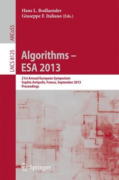 Couverture de l’ouvrage Algorithms – ESA 2013