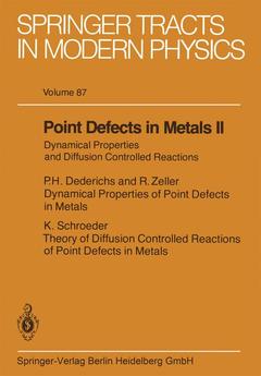 Couverture de l’ouvrage Point Defects in Metals II