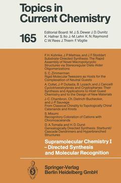 Cover of the book Supramolecular Chemistry I — Directed Synthesis and Molecular Recognition