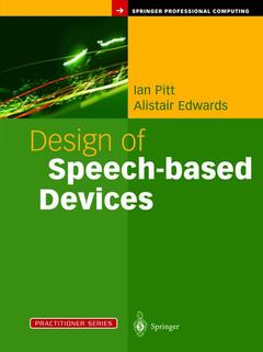 Couverture de l’ouvrage Design of Speech-based Devices
