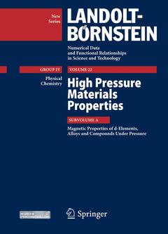 Couverture de l’ouvrage High Pressure Materials Properties