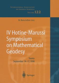 Couverture de l’ouvrage IV Hotine-Marussi Symposium on Mathematical Geodesy