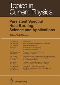 Couverture de l’ouvrage Persistent Spectral Hole-Burning: Science and Applications