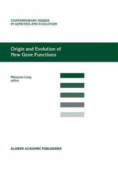 Couverture de l’ouvrage Origin and Evolution of New Gene Functions