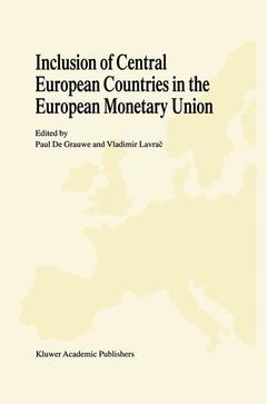 Couverture de l’ouvrage Inclusion of Central European Countries in the European Monetary Union