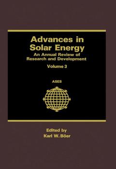 Cover of the book Advances in Solar Energy