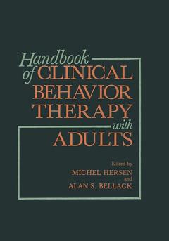Couverture de l’ouvrage Handbook of Clinical Behavior Therapy with Adults