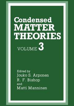 Couverture de l’ouvrage Condensed Matter Theories