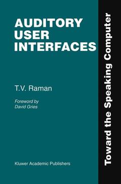 Couverture de l’ouvrage Auditory User Interfaces