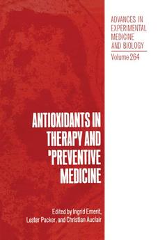 Couverture de l’ouvrage Antioxidants in Therapy and Preventive Medicine