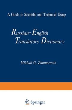 Couverture de l’ouvrage Russian-English Translators Dictionary