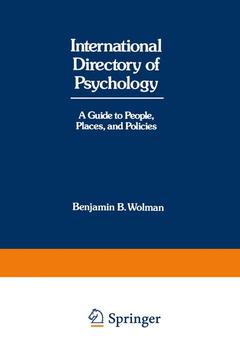Couverture de l’ouvrage International Directory of Psychology