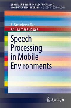 Cover of the book Speech Processing in Mobile Environments